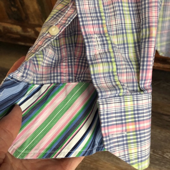 Tailorbyrd Men’s Pastel Plaid Multicolor Cotton Button Down Shirt Large - Picture 6 of 10